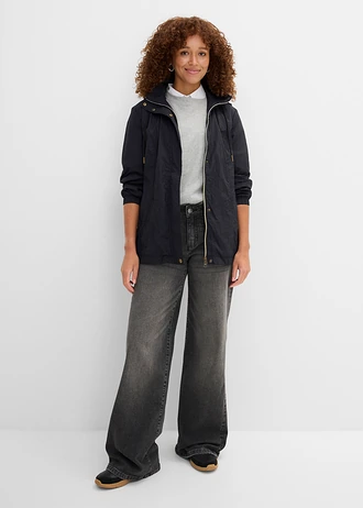 Geacă foarte subțire, cu glugă pentru anotimpuri de tranziție • negru • magazin bonprix