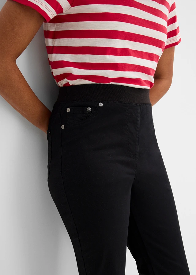 Pantalon à enfiler avec taille confortable, Straight • noir • product-page.page-title-suffix