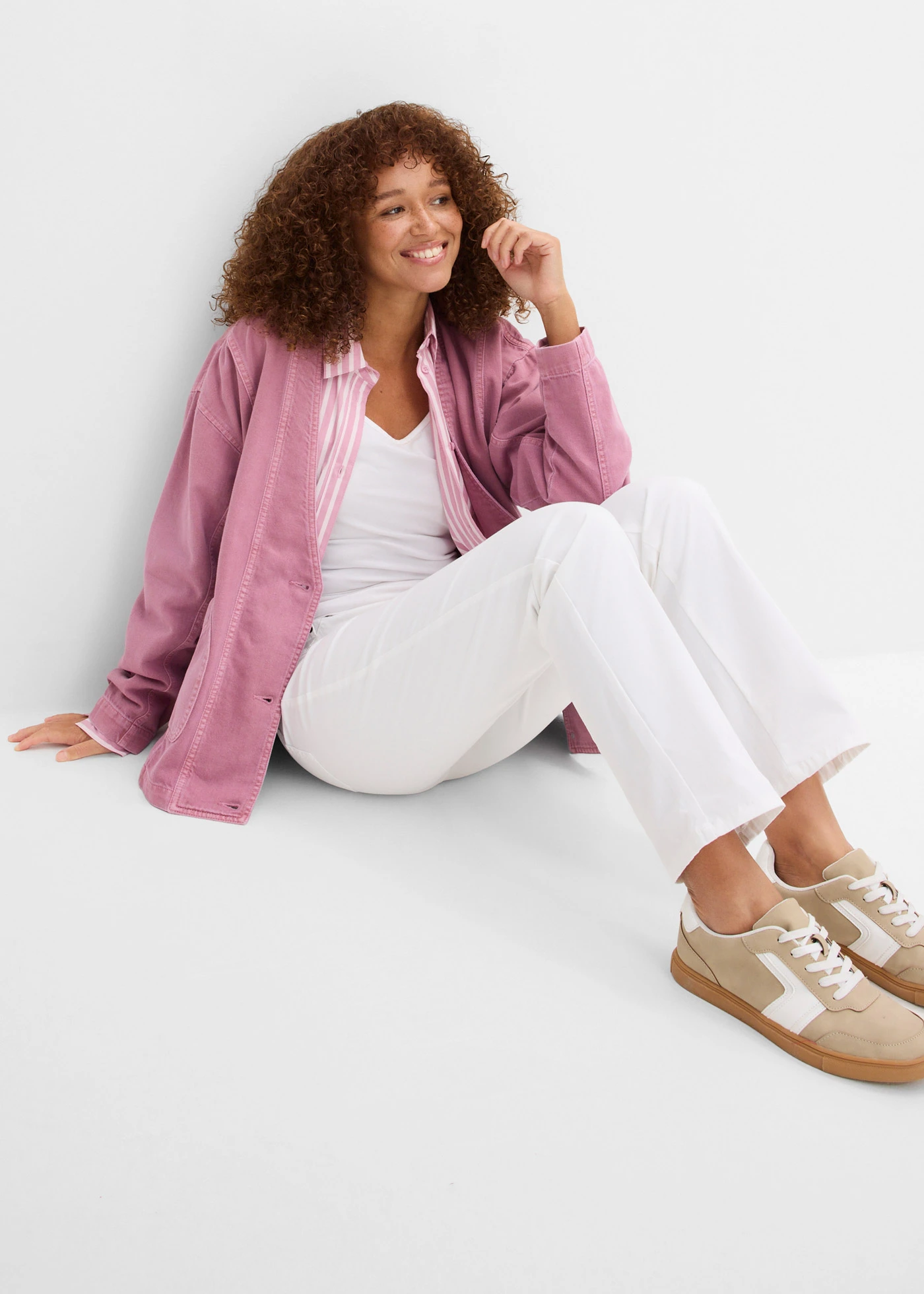 Twill broek van elastisch katoen • wit • bonprix online shop