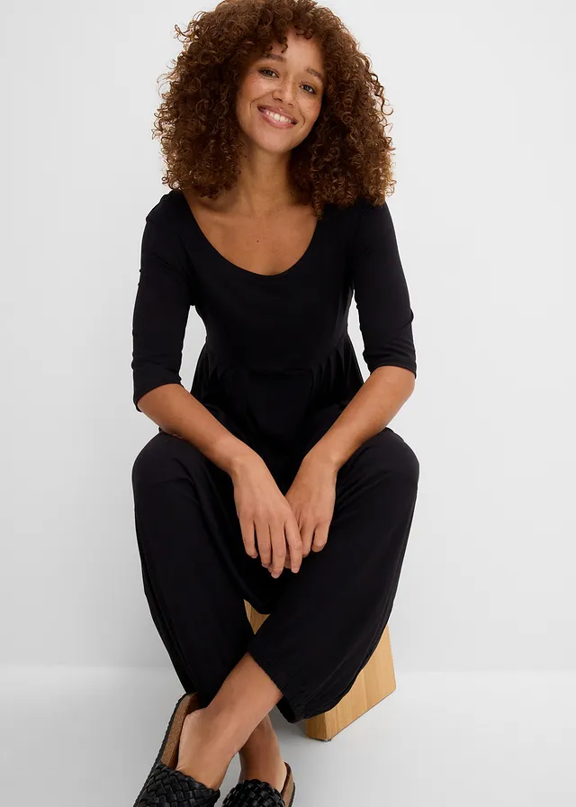 Jersey jumpsuit van een soepele viscosemix • zwart • product-page.page-title-suffix