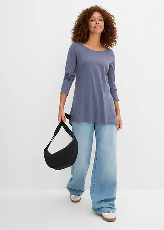 Longsleeve van puur katoen, Kleur: indigo