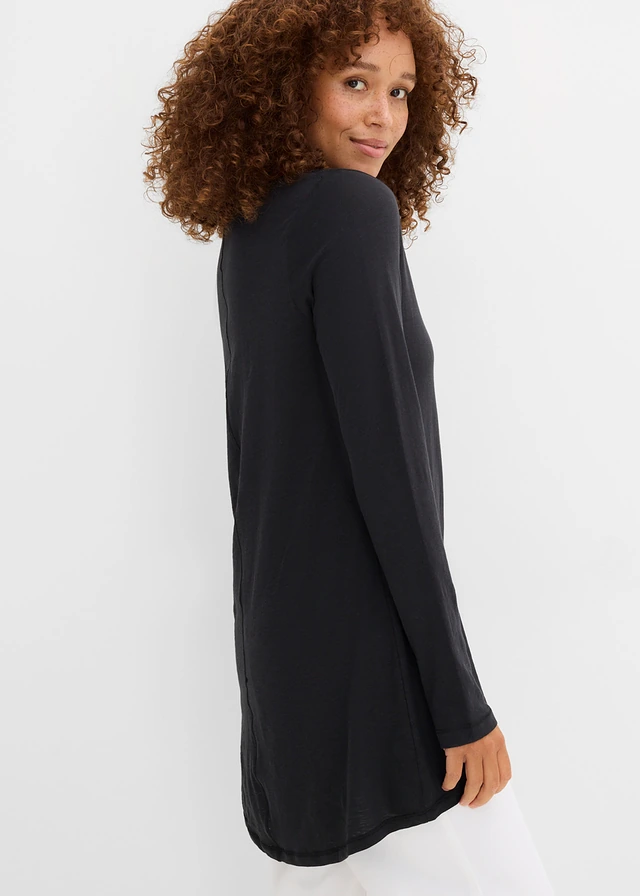 Bluză cu mâneci lungi din jerse • negru • magazin bonprix