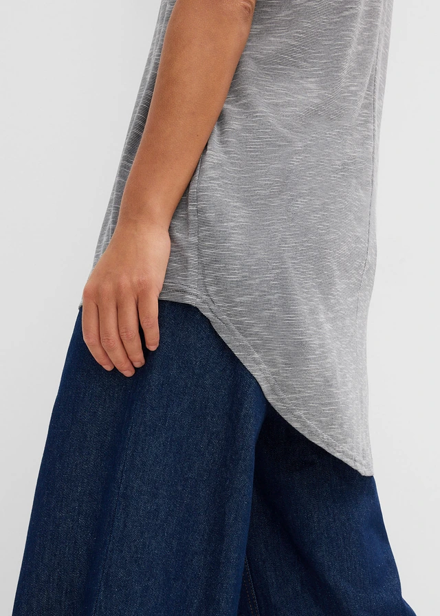 T-shirt long en viscose mélangée • gris multicolore • product-page.page-title-suffix