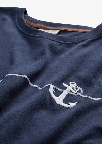 T-shirt met borduursel • donkerblauw • bonprix online shop