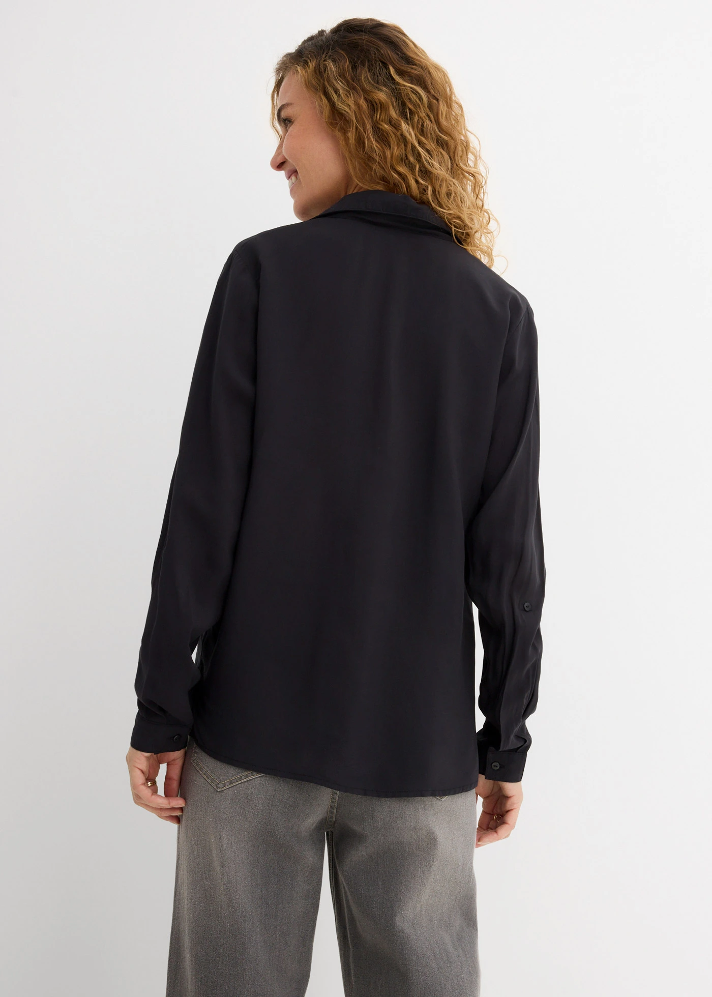 Chemisier fluide en viscose • noir • Boutique bonprix