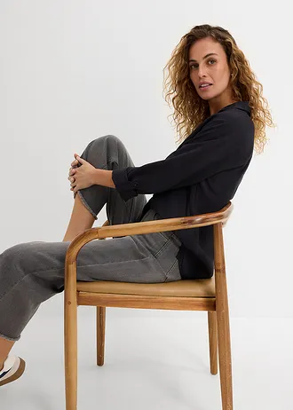 Chemisier fluide en viscose • noir • Boutique bonprix