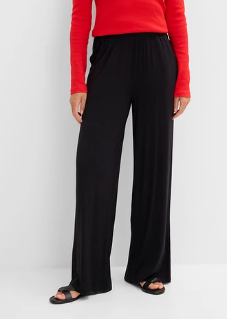 Pantalon fluide en jersey viscose • noir • Boutique bonprix