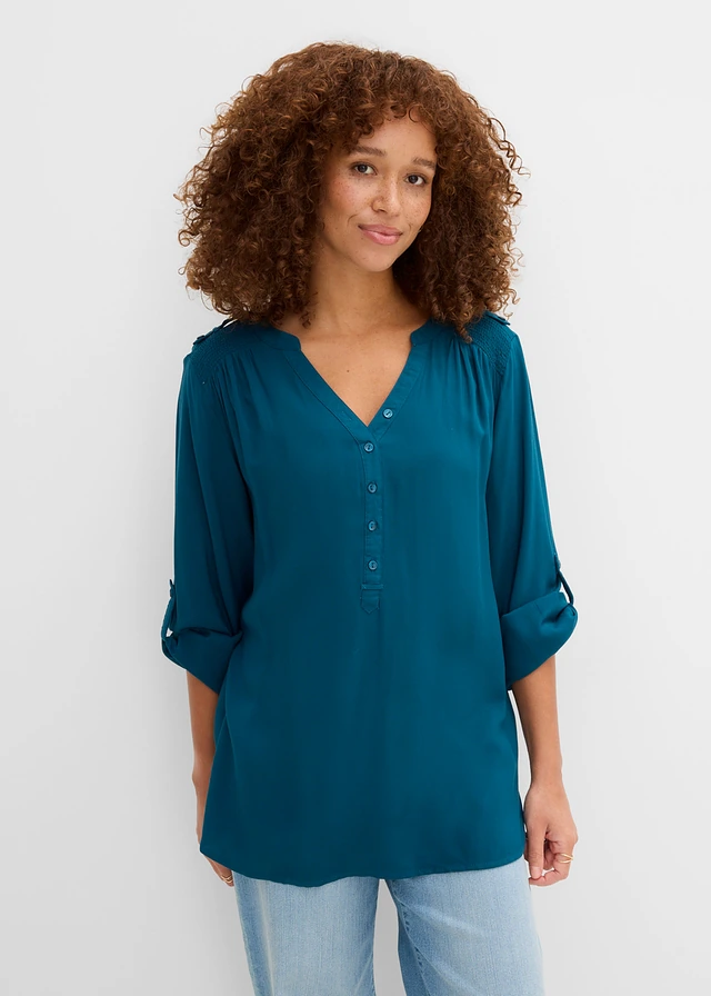Tuniek van zachte viscose • blauwpetrol • product-page.page-title-suffix