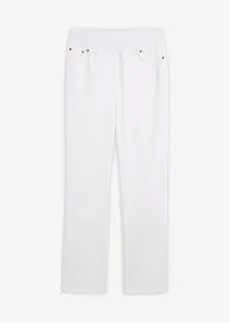 Keprové tregíny z elastické bavlněné směsi, barva: bílá