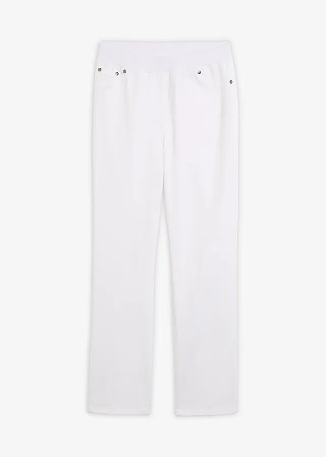 Twill broek van elastisch katoen • wit • bonprix online shop