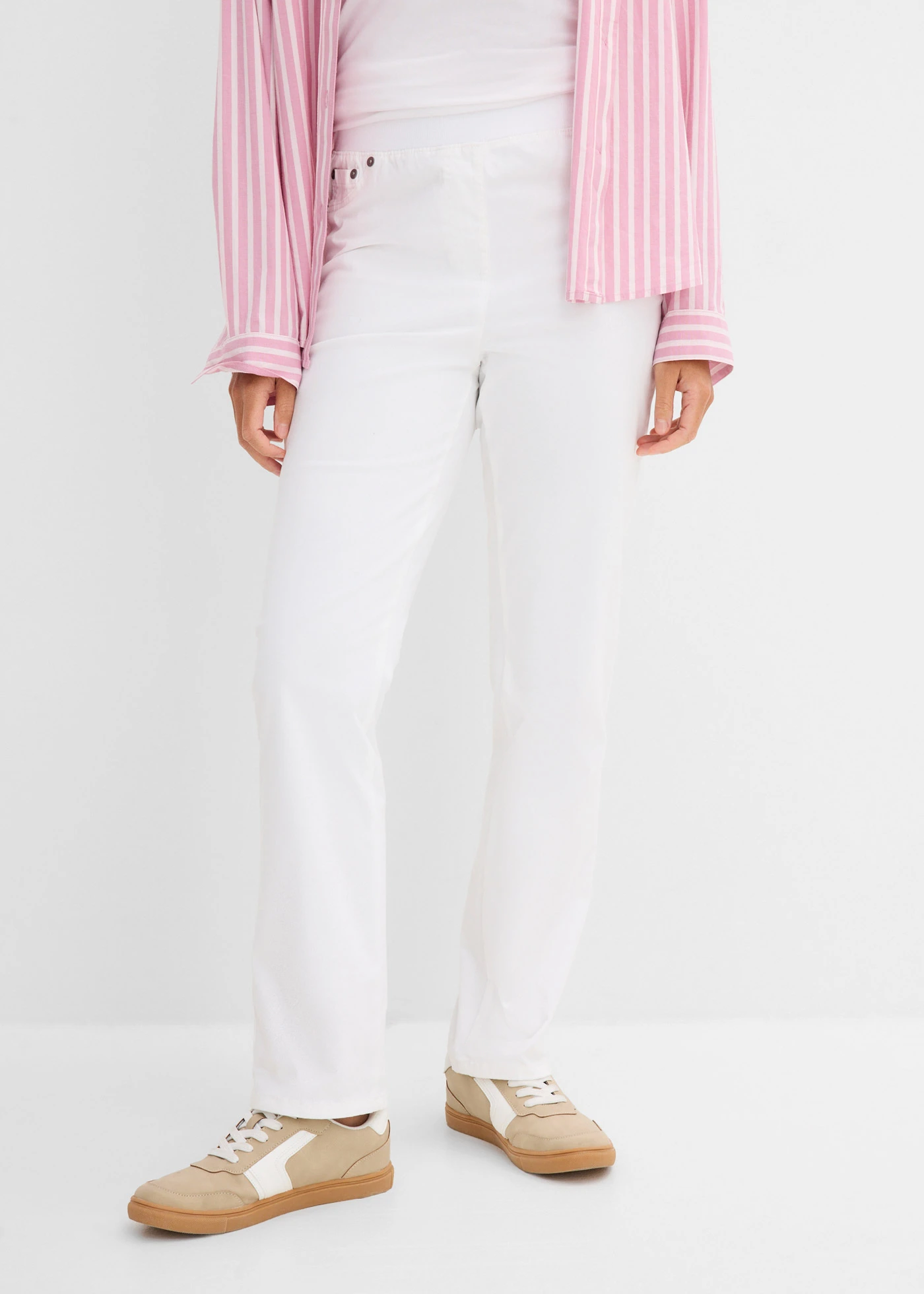 Twill broek van elastisch katoen • wit • bonprix online shop