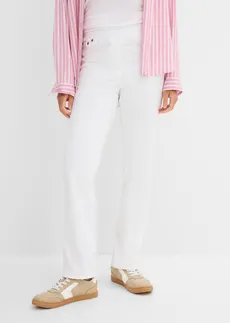 Keprové tregíny z elastické bavlněné směsi, barva: bílá