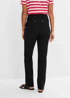 Spodnie twillowe z elastycznego materiału z bawełną • czarny • sklep bonprix