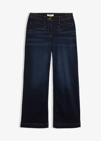 Wide leg mid waist jeans met een comfortabele band