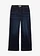 Jeansy wide leg, mid waist, z elastyczną wstawką w talii, kolor: granatowy denim used
