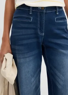 Džíny, Wide Leg, Mid Waist, pohodlný pas • modrý denim used • bonprix obchod