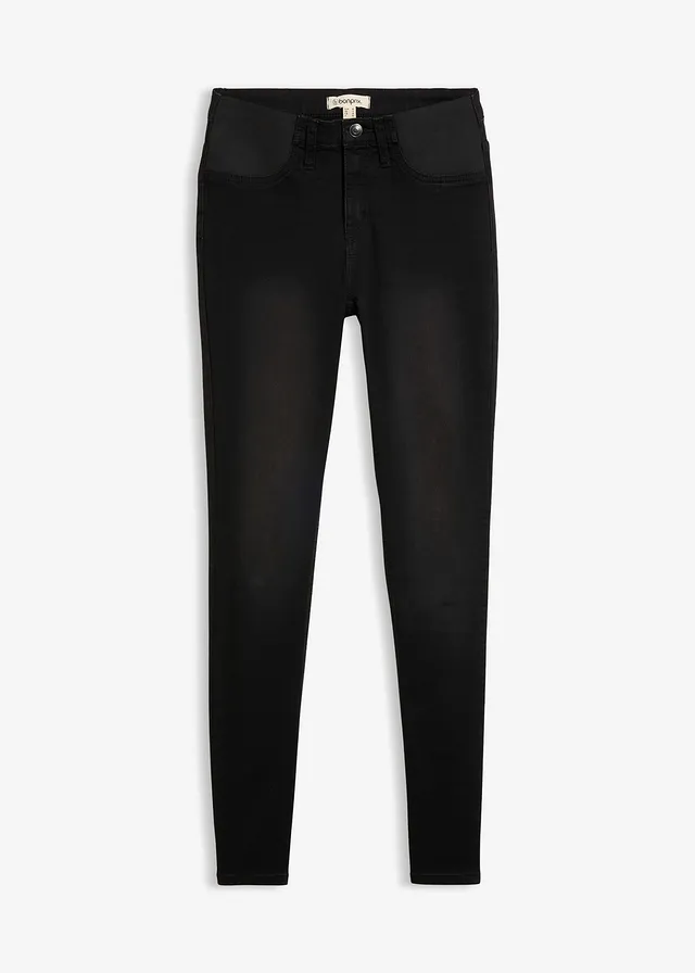 Skinny džíny Mid Waist, s podílem streče • černý denim • bonprix obchod