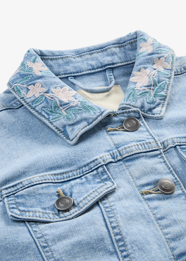 Spijkerjas met borduursel • blue bleached • product-page.page-title-suffix