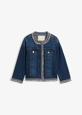 Spijkerjas met franjes, Kleur: dark denim