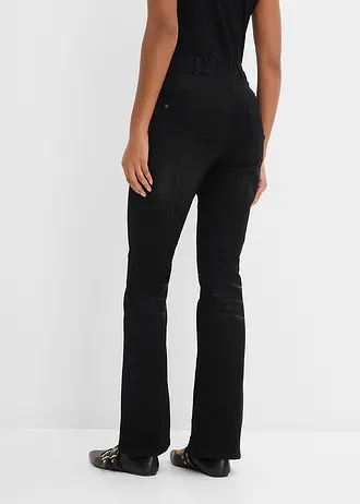 Džíny Bootcut, Mid Waist, tvarující • černý denim • bonprix obchod