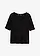 Shirt met ronde hals van zachte viscose, Kleur: zwart