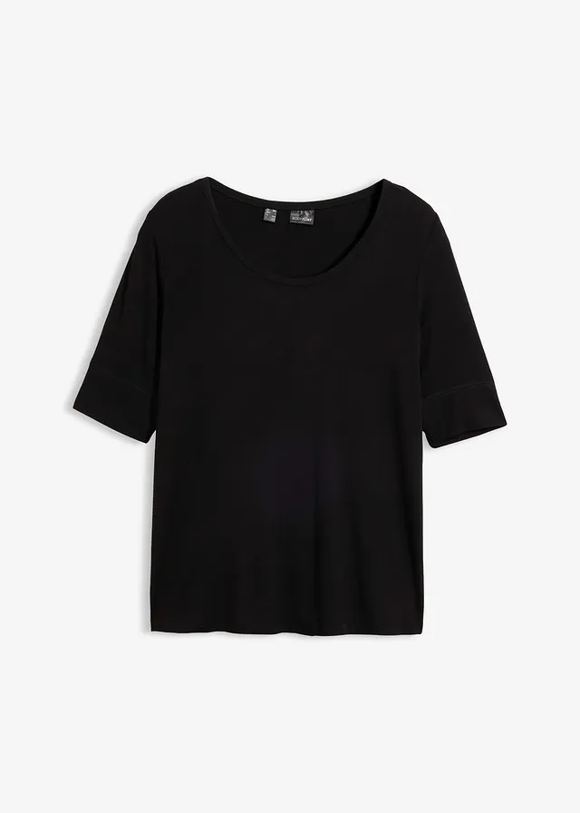 Shirt met ronde hals van zachte viscose