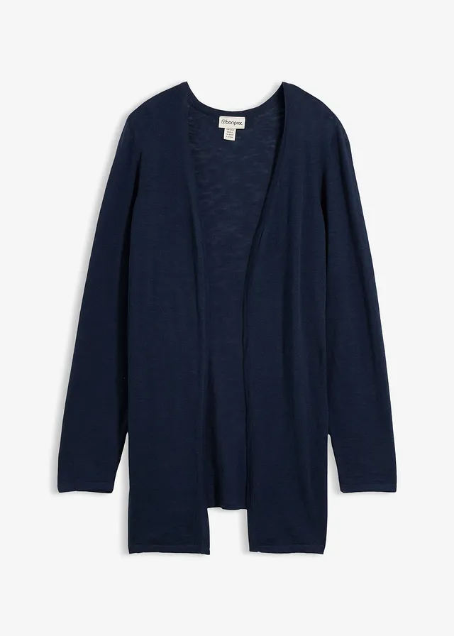 Gebreid vest van slub garen • donkerblauw • bonprix online shop