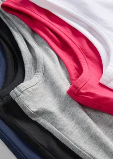 Dlouhý top z čisté bavlny (5 ks v balení) • ibiškově pink + světle šedý melír + bílá + černá + tmavě modrá • bonprix obchod
