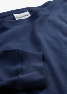 Bluzka z długim rękawem z czystej bawełny organicznej • granatowy • sklep bonprix