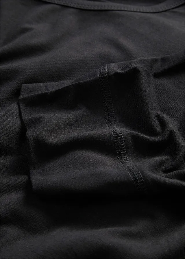 T-shirt doux en viscose extensible, Couleur: noir