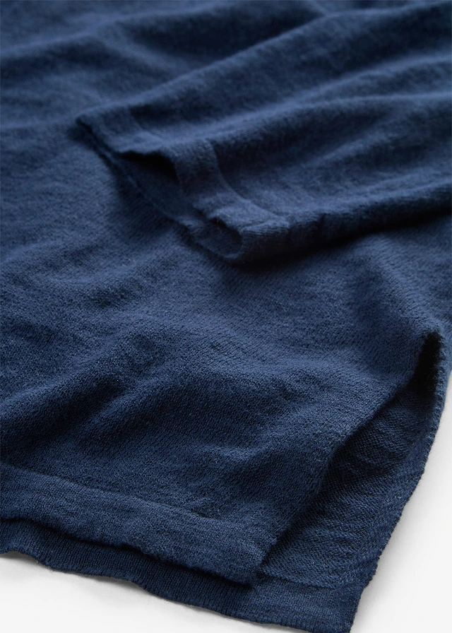 Gilet en maille 100% coton flammé • bleu foncé • product-page.page-title-suffix