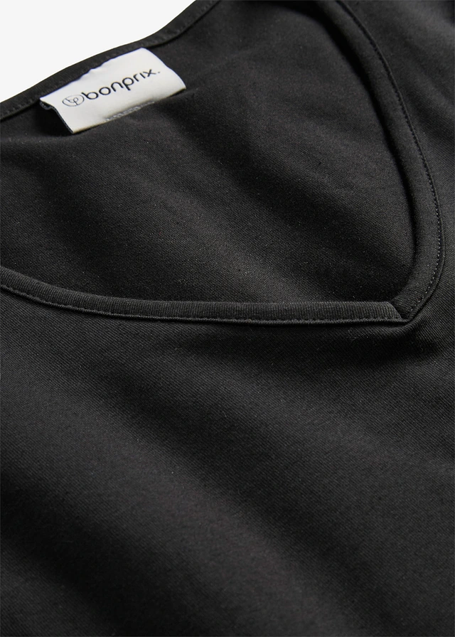 Nauwsluitend shirt, extra lang • zwart • product-page.page-title-suffix