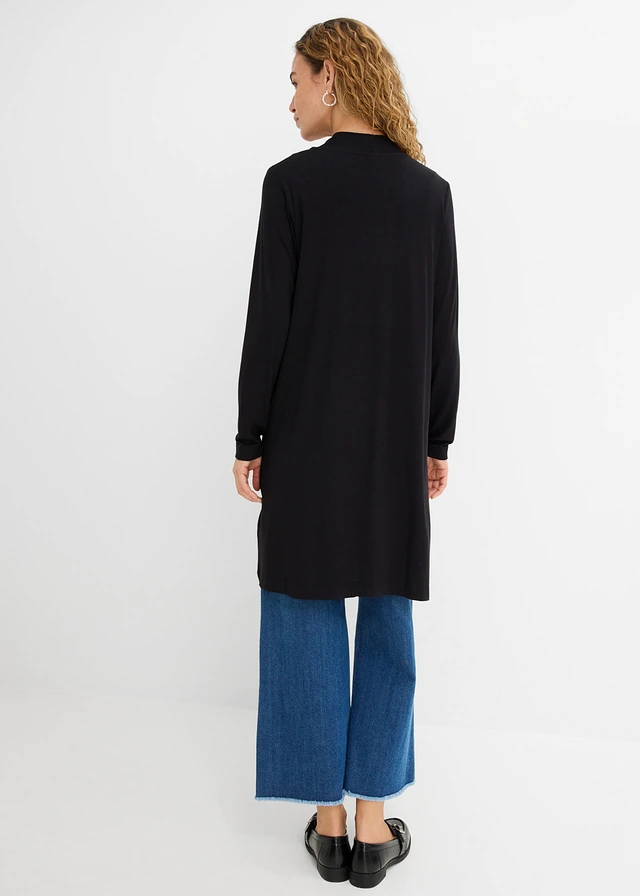 Gilet long et doux, Couleur: noir