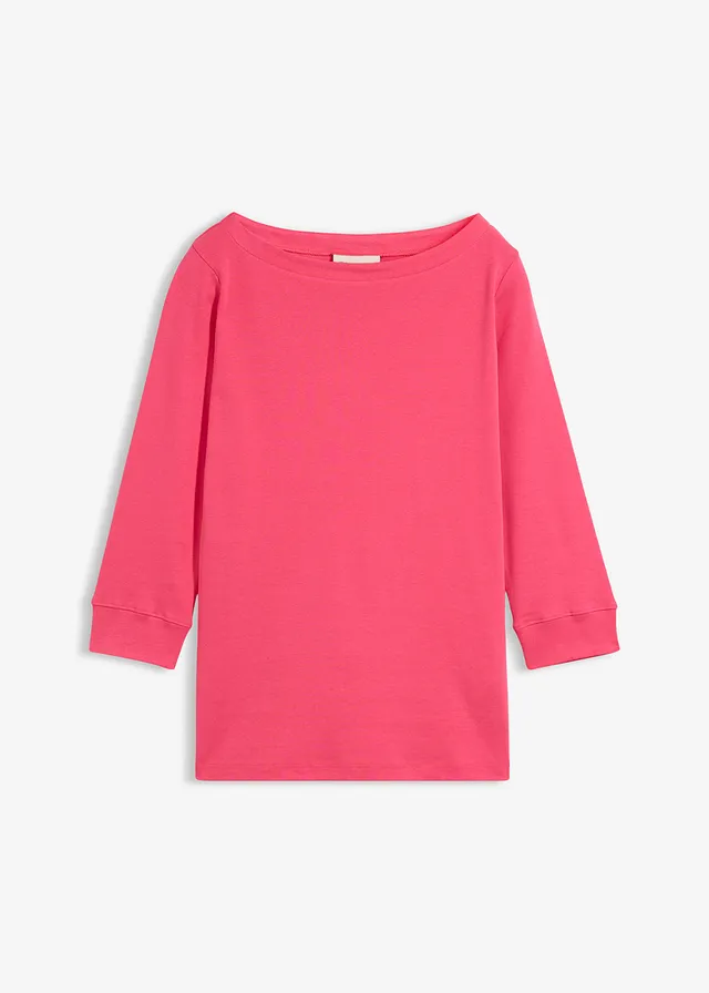 Longsleeve van biologisch katoen • donkerpink • bonprix online shop