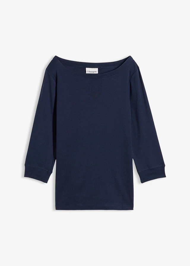 Longsleeve van biologisch katoen, Kleur: donkerblauw