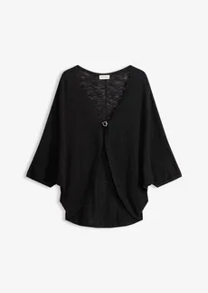 Kabátek z jemné pleteniny z čisté bavlny • černá • bonprix obchod