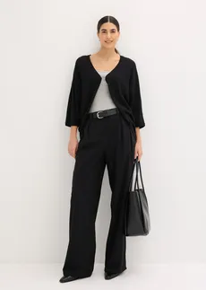 Kabátek z jemné pleteniny z čisté bavlny • černá • bonprix obchod