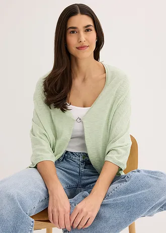 Fijn gebreid vest van puur katoen • licht rietgroen • bonprix online shop