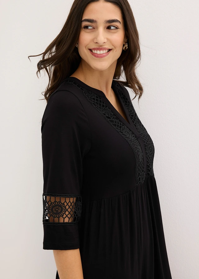 Tuniekjurk van zachte viscose • zwart • product-page.page-title-suffix