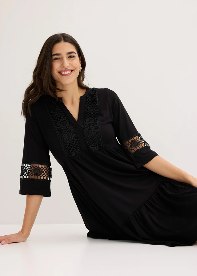 Tuniekjurk van zachte viscose • zwart • product-page.page-title-suffix