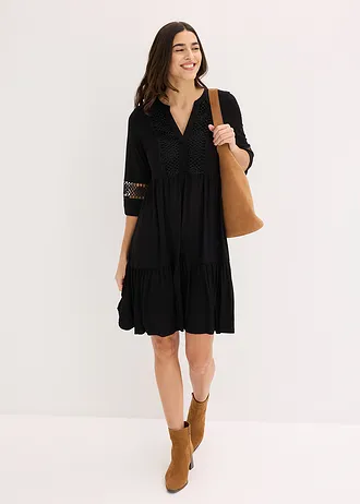 Tuniekjurk van zachte viscose, Kleur: zwart