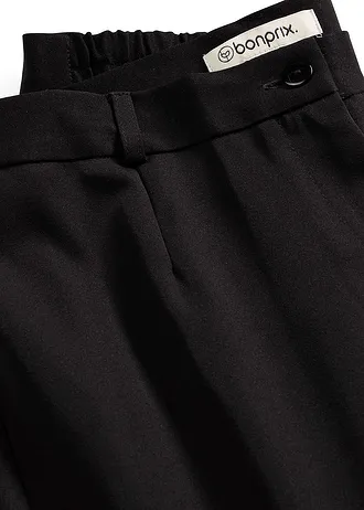 Pantalon large à pinces et taille élastiquée • noir • Boutique bonprix