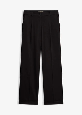 Pantalon large à pinces, Couleur: noir