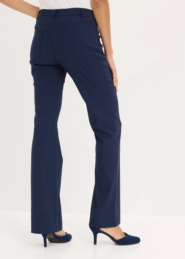 Spodnie ze stretchem o kroju bootcut • ciemnoniebieski • sklep bonprix
