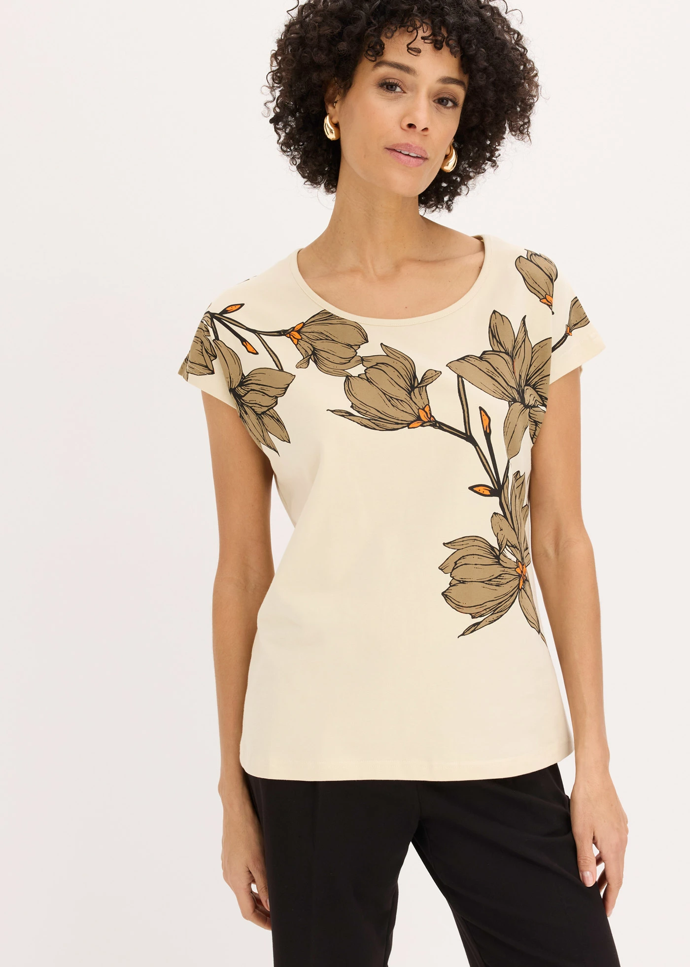 Shirt • naturel-zwart-licht olijfgroen • bonprix online shop
