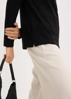 T-shirt manches longues détails œillets • noir • Boutique bonprix