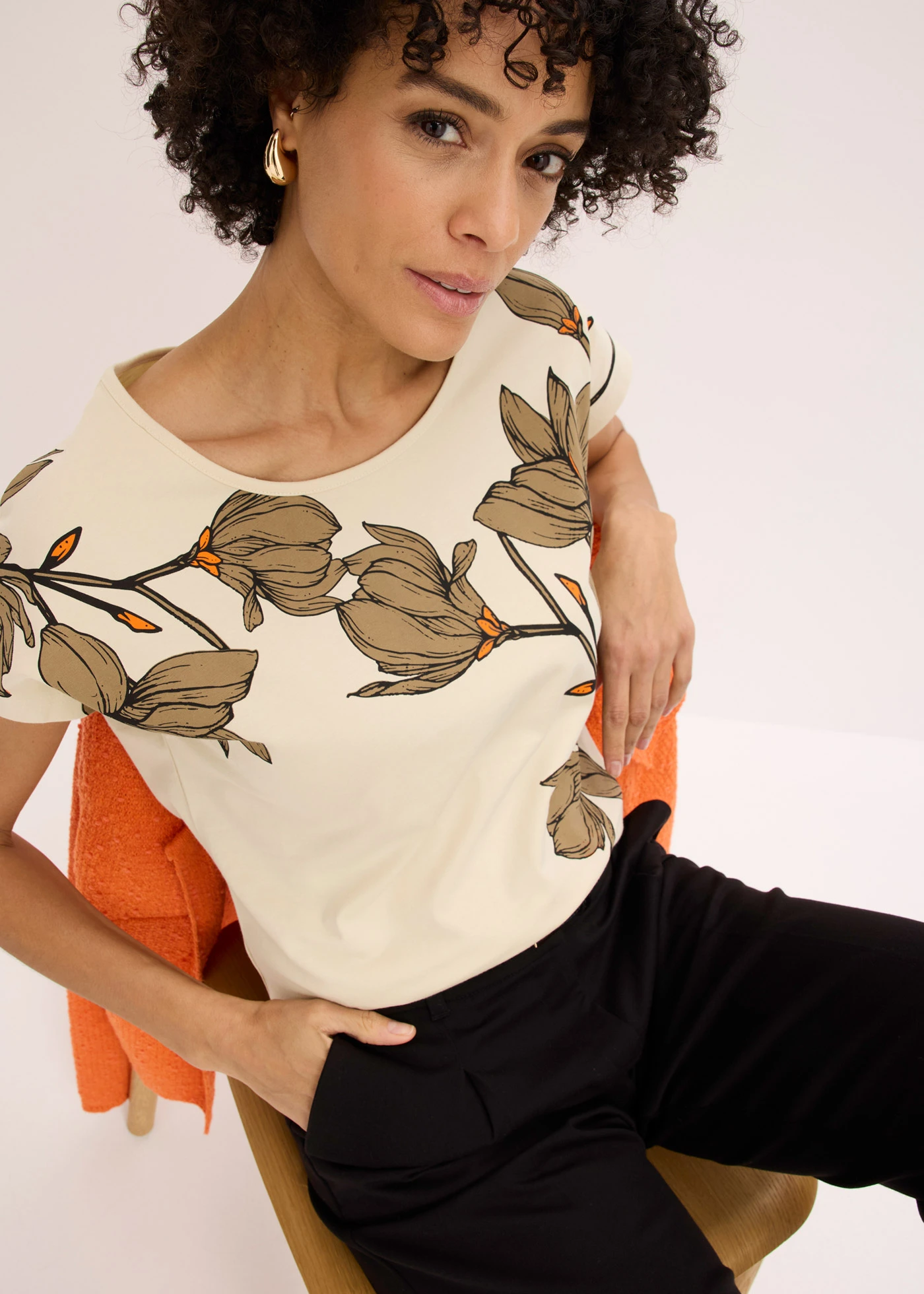 Shirt • naturel-zwart-licht olijfgroen • bonprix online shop