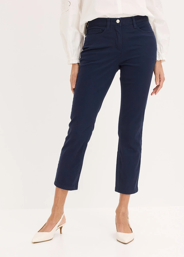 7/8 stretchbroek, Kleur: donkerblauw