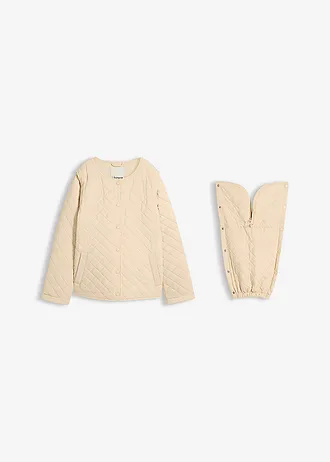 Veste de grossesse pour la mi-saison avec manches amovibles et empiècement porte-bébé • beige • Boutique bonprix