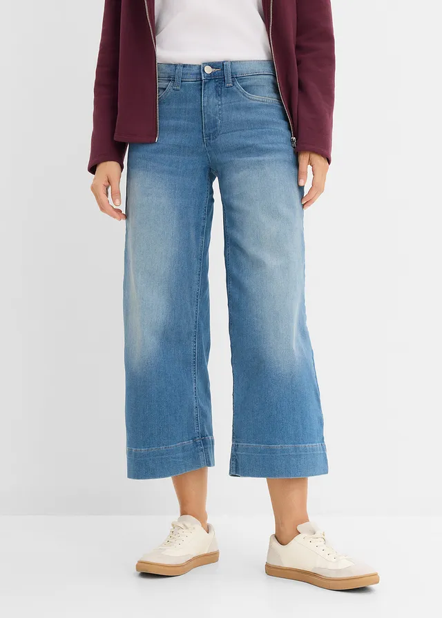 Jupe-culotte en jean ultra-doux • bleu clair denim used • product-page.page-title-suffix